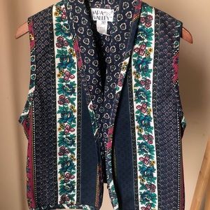 Vintage Napa Valley Blazer Vest floral grandpa